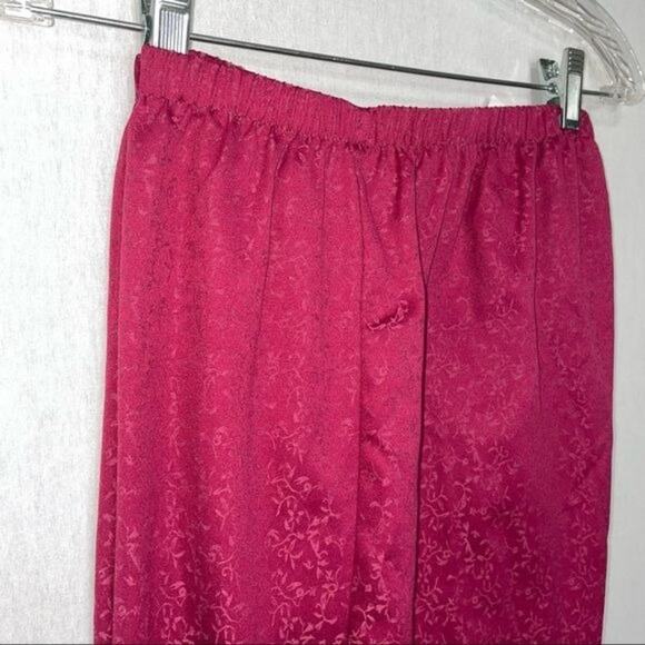 MISS ELAINE Jacquard Brushed Back Satin pajama pants large - Picture 4 of 8